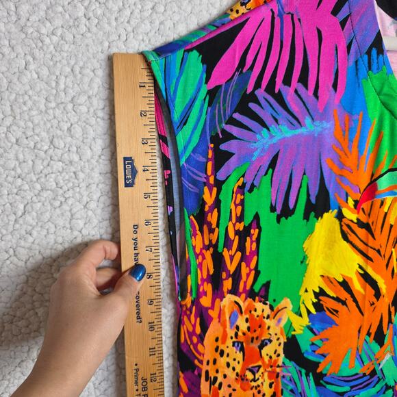 Sahara szSm Oversized Maxi dress Jungle themed Vibrant Pop colors Tropical comfy - Picture 6 of 16